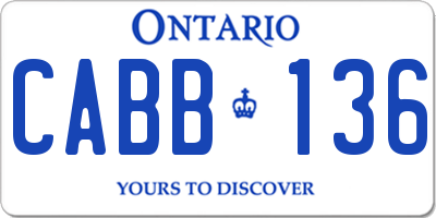 ON license plate CABB136