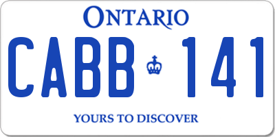 ON license plate CABB141