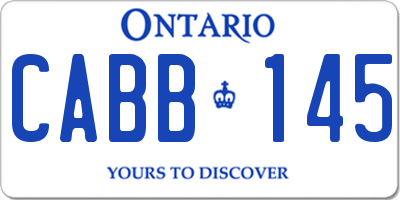 ON license plate CABB145