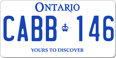 ON license plate CABB146