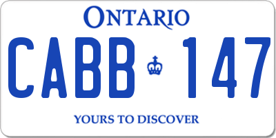 ON license plate CABB147