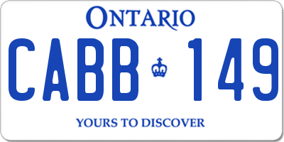 ON license plate CABB149