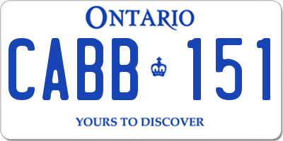 ON license plate CABB151