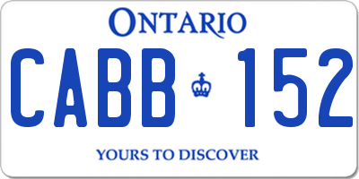 ON license plate CABB152