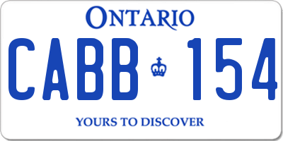 ON license plate CABB154