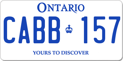 ON license plate CABB157