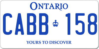 ON license plate CABB158