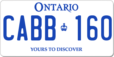 ON license plate CABB160