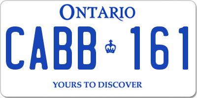 ON license plate CABB161