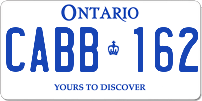 ON license plate CABB162