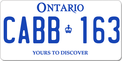 ON license plate CABB163