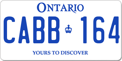 ON license plate CABB164