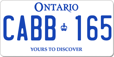 ON license plate CABB165