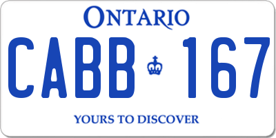 ON license plate CABB167