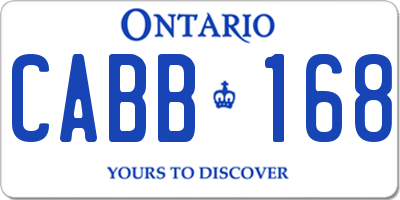 ON license plate CABB168