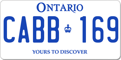 ON license plate CABB169