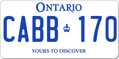 ON license plate CABB170