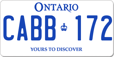 ON license plate CABB172