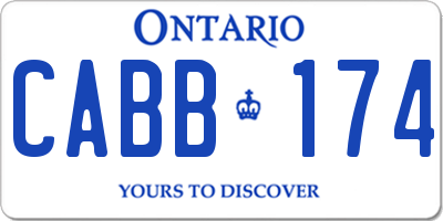 ON license plate CABB174