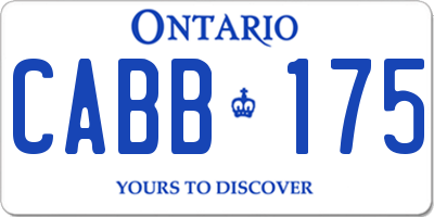 ON license plate CABB175