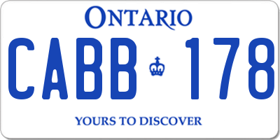 ON license plate CABB178