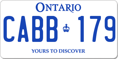 ON license plate CABB179