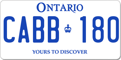 ON license plate CABB180