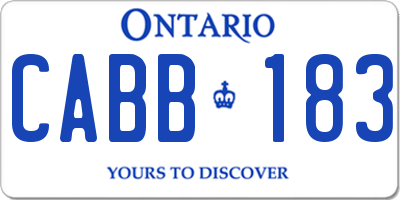 ON license plate CABB183