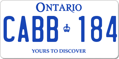 ON license plate CABB184