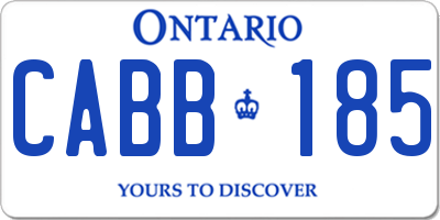 ON license plate CABB185