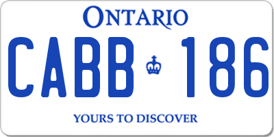 ON license plate CABB186