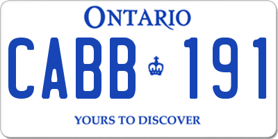 ON license plate CABB191