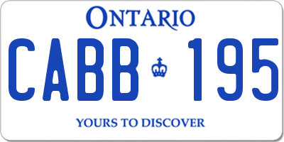 ON license plate CABB195