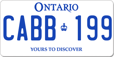 ON license plate CABB199