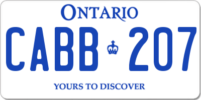 ON license plate CABB207