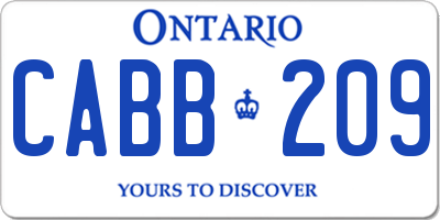 ON license plate CABB209