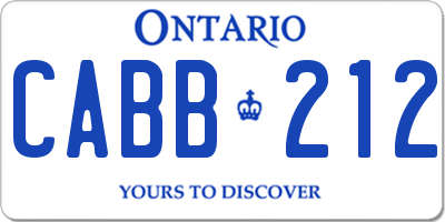 ON license plate CABB212