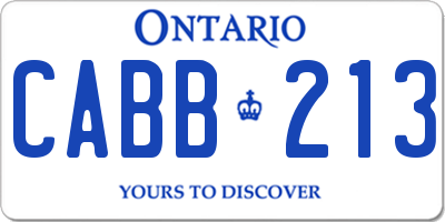 ON license plate CABB213