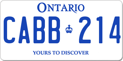 ON license plate CABB214