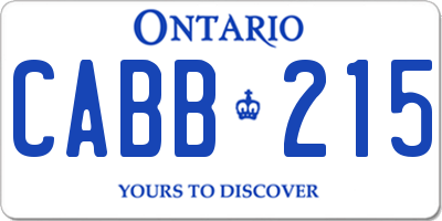 ON license plate CABB215