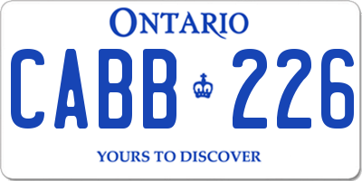 ON license plate CABB226