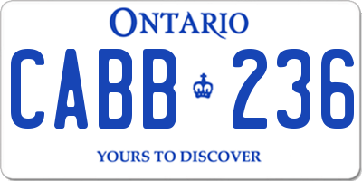 ON license plate CABB236