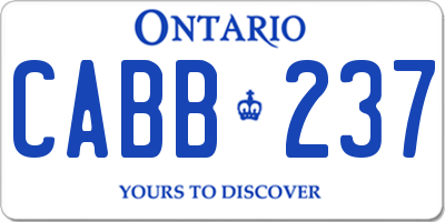 ON license plate CABB237