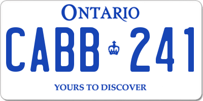 ON license plate CABB241