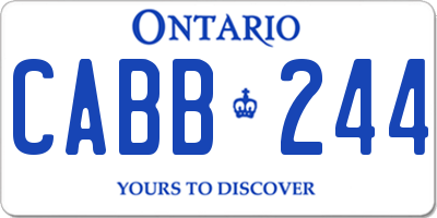 ON license plate CABB244