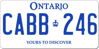 ON license plate CABB246