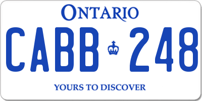 ON license plate CABB248