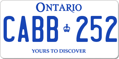 ON license plate CABB252