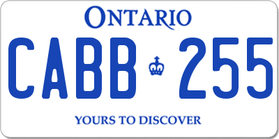 ON license plate CABB255