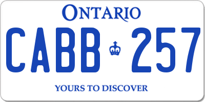 ON license plate CABB257